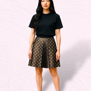 Gold and Black Pleated Skirt